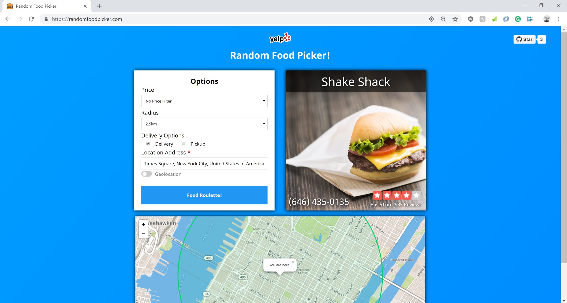 Random food picker